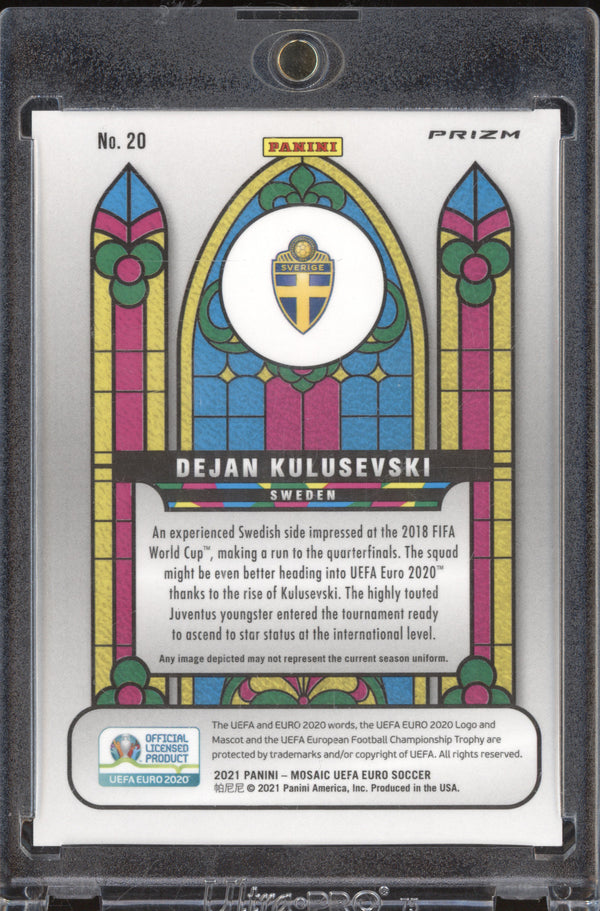 Dejan Kulusevski 2021 Panini Mosaic UEFA Euro 20 Stained Glass