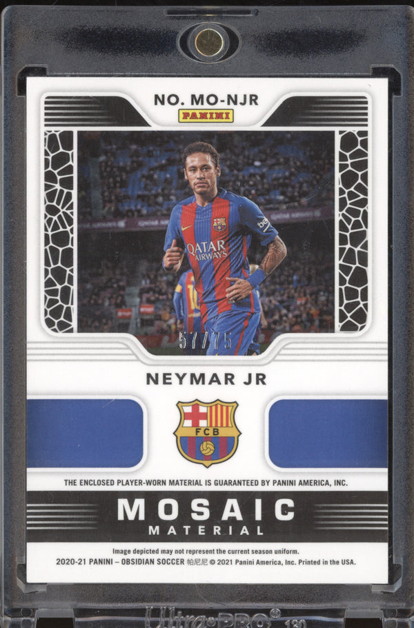 Neymar Jr 2020-21 Panini Obsidian MO-NJR Mosaic Materials Purple 57/75