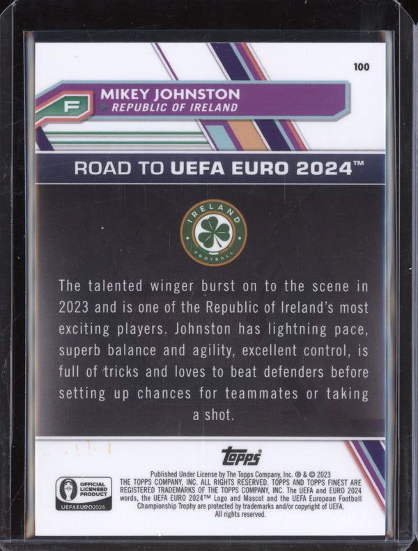 Mikey Johnston 2023 Toops Finest Euro 100 Blue Refractor National Debut 61/150