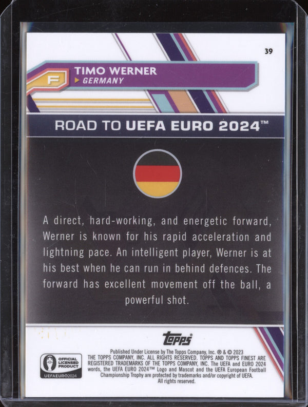 Timo Werner 2023 Toops Finest Euro 39 Blue Refractor 59/150