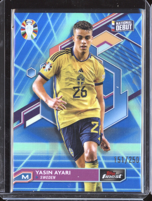 Yasin Ayari 2023 Toops Finest Euro Blue Aqua Vaporwave Refractor Debut 151/250