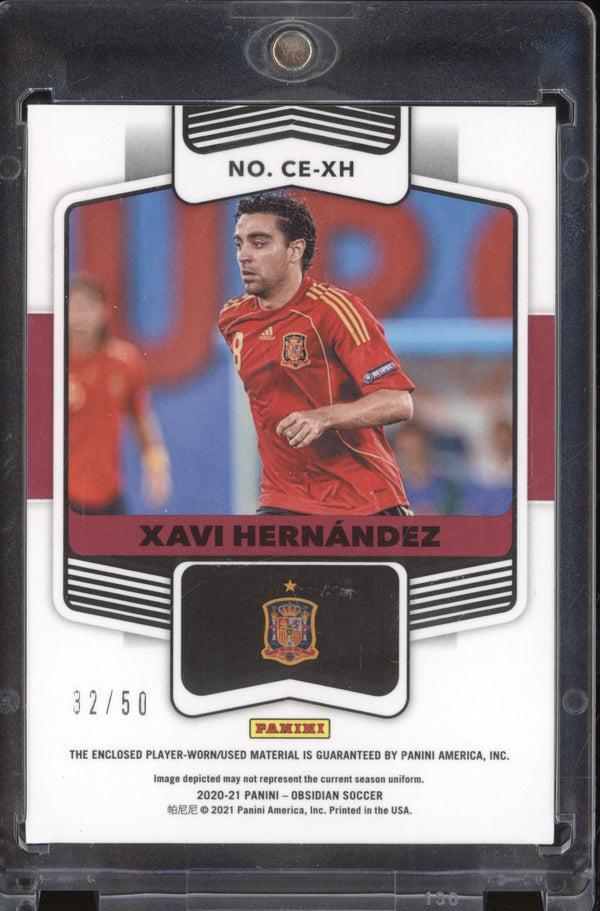 Xavi Hernandez 2020-21 Panini Obsidian CE-XH Cutting Edge Orange 32/50