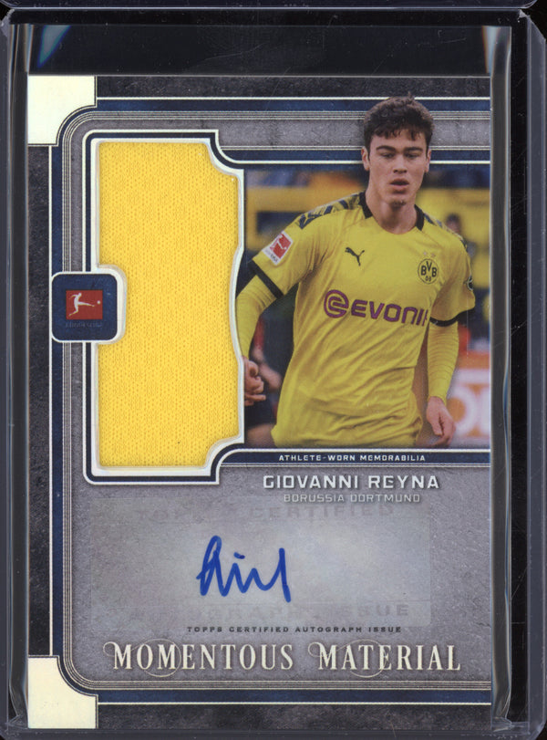 Giovanni Reyna 2019-20 Topps Museum Collection Bundesliga AJR-GR Museum Autograph Relic 43/49