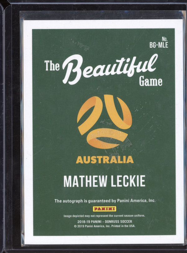 Mathew Leckie 2018-19 Panini Donruss BG-MLE The Beautiful Game Auto