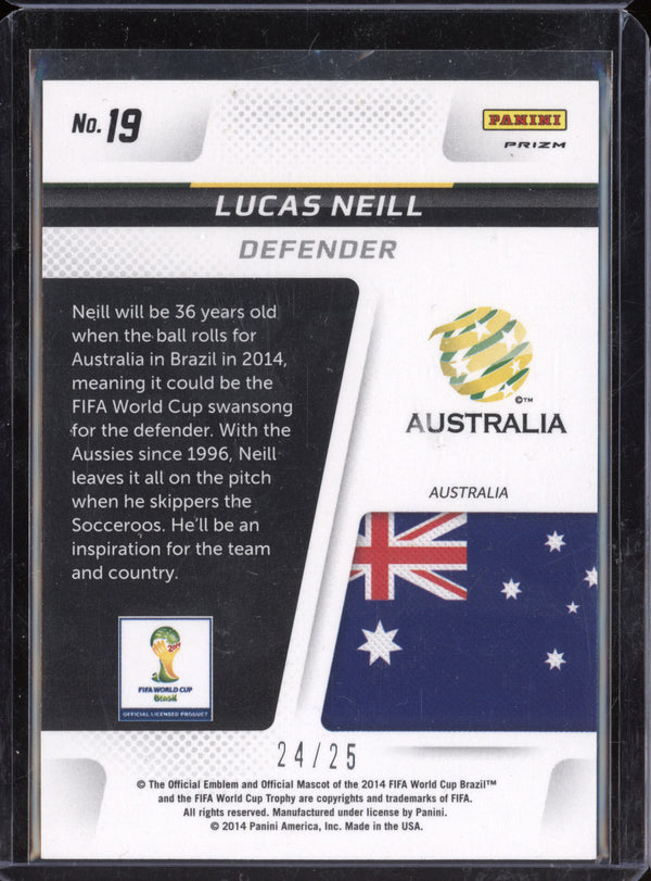 Lucas Neill 2014 Panini Prizm FIFA World Cup 19 Cup Captains Green Crystal Prizm 24/25