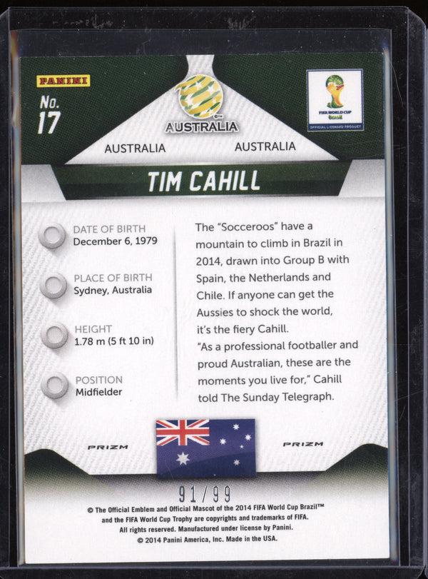 Tim Cahill 2014 Panini Prizm FIFA World Cup 17 Purple Prizm 91/99