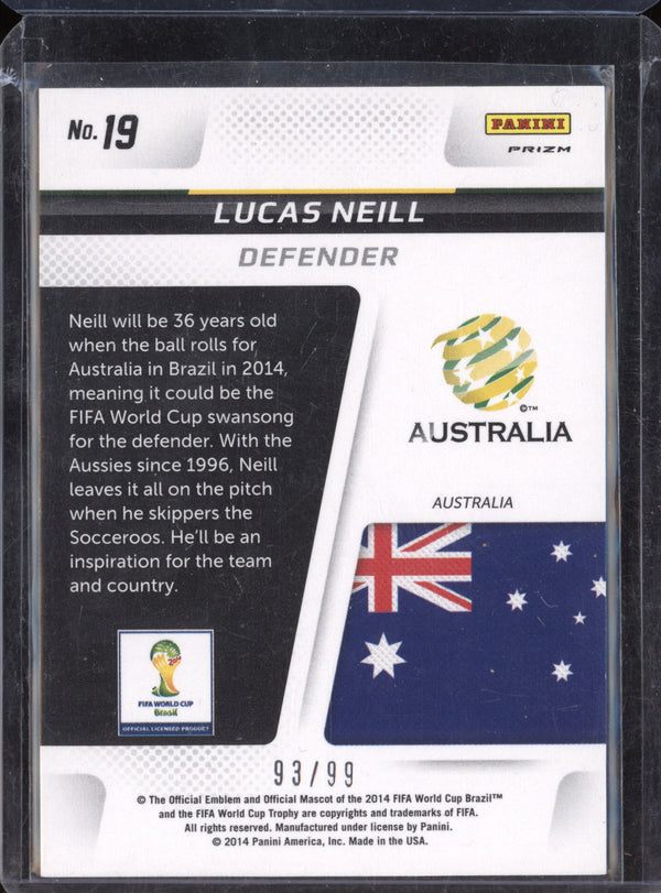 Lucas Neill 2014 Panini Prizm FIFA World Cup 19 Cup Captain Purple Prizm 93/99