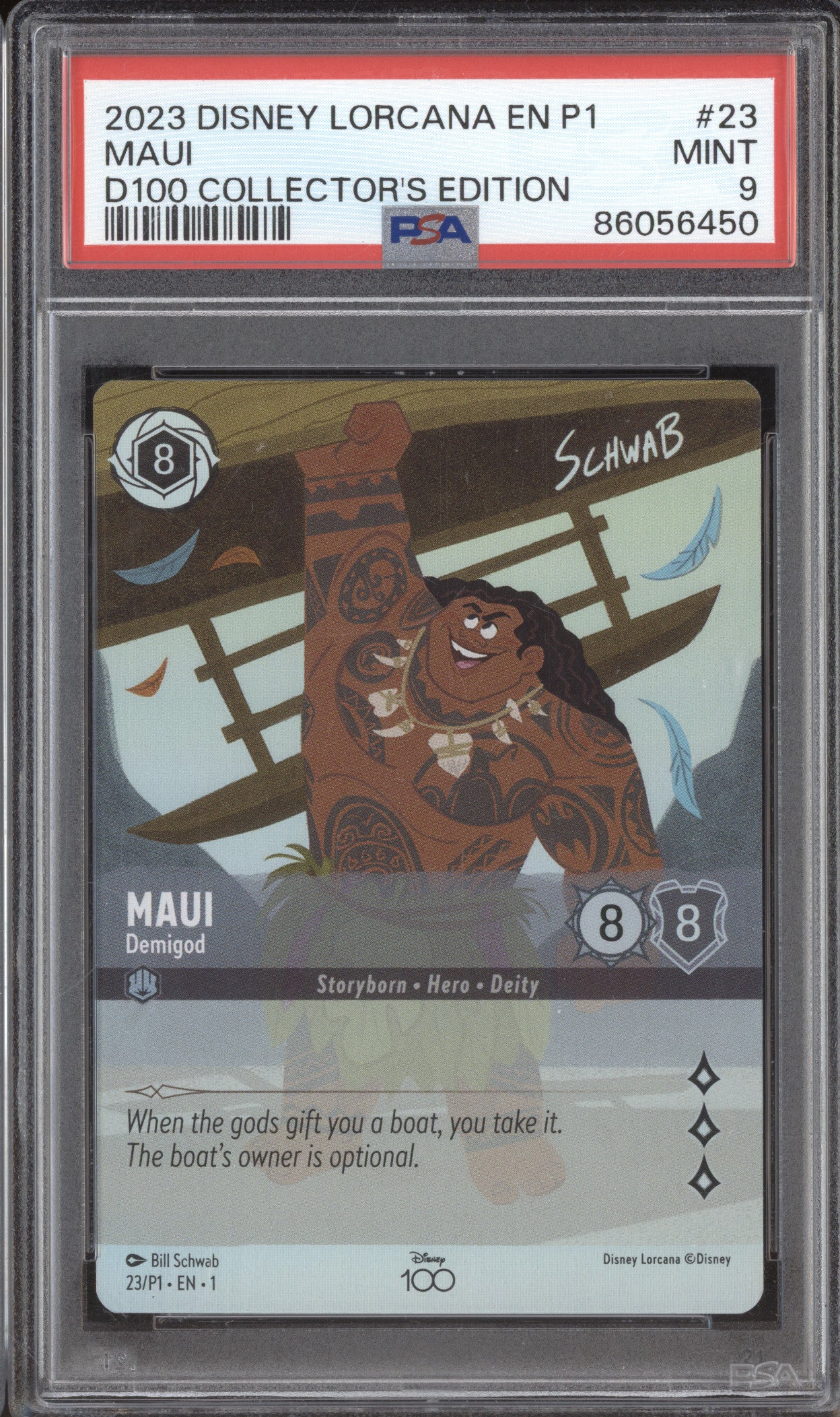 Maui 2023 Lorcana Promo 1 23/P1 D100 Collector's Edition PSA 9