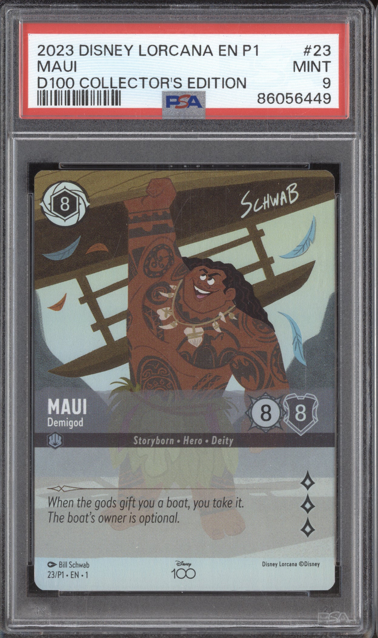 Maui 2023 Lorcana Promo 1 23/P1 D100 Collector's Edition PSA 9