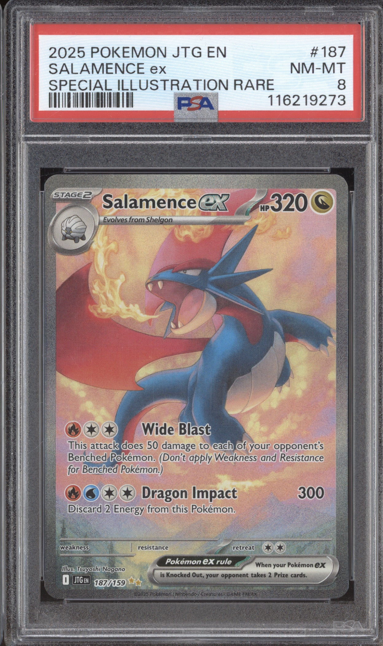 Salamence ex  Pokemon Journey Together 187/159 Special Illustration Rare PSA 8