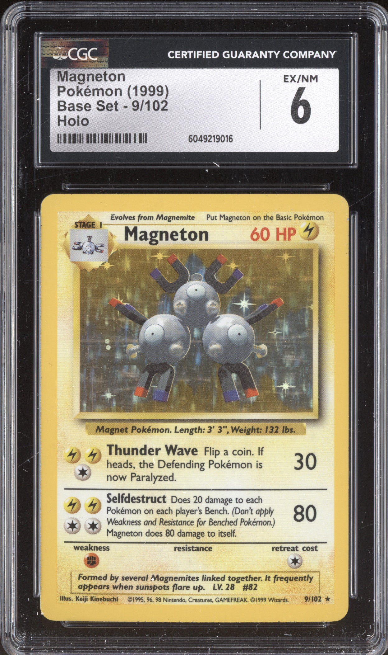Magneton 1999 Pokemon Base Set 9/102 Holo CGC 6