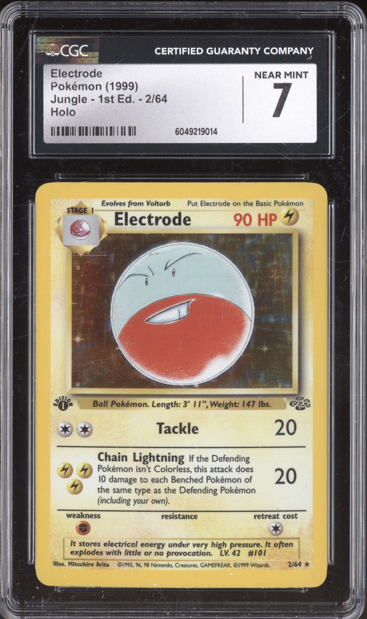 Electrode 1999 Pokemon Jungle 2/64 1st Edition Holo CGC 7