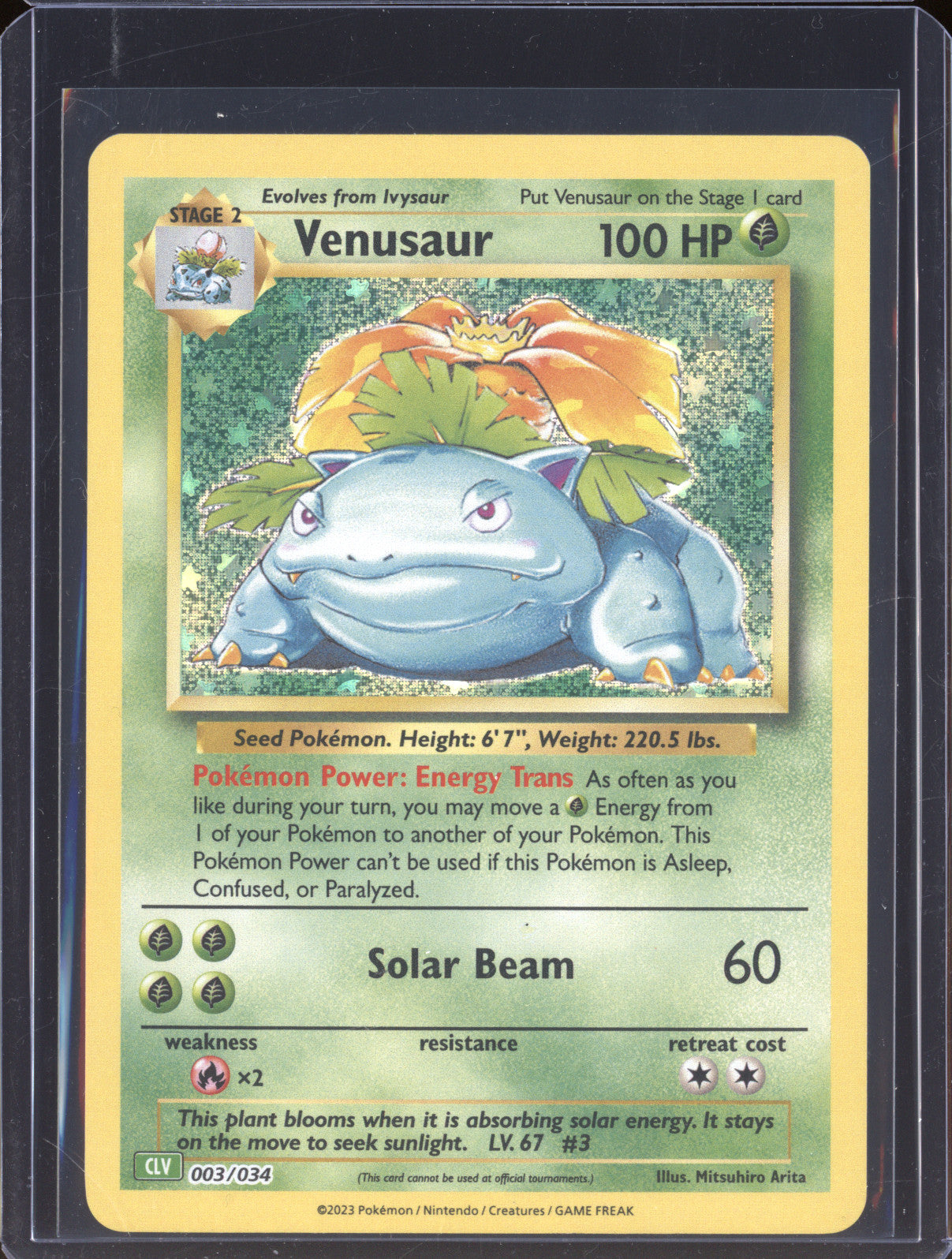 Venusaur 2023 Pokemon Venusaur & Lugia ex Deck 003/034 Holo