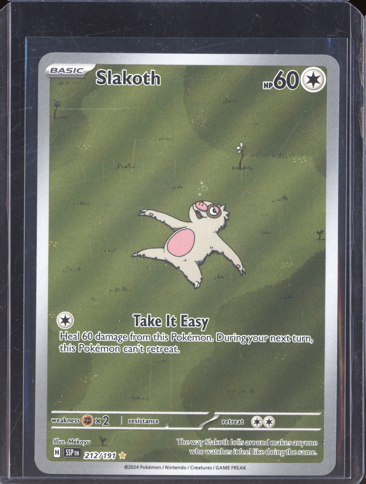 Slakoth 2024 Pokemon Surging Sparks 212/191 Illustration Rare