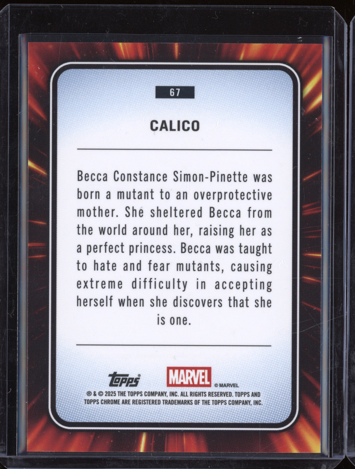 Calico 2025 Topps Chrome Marvel 67 Aqua 2/75
