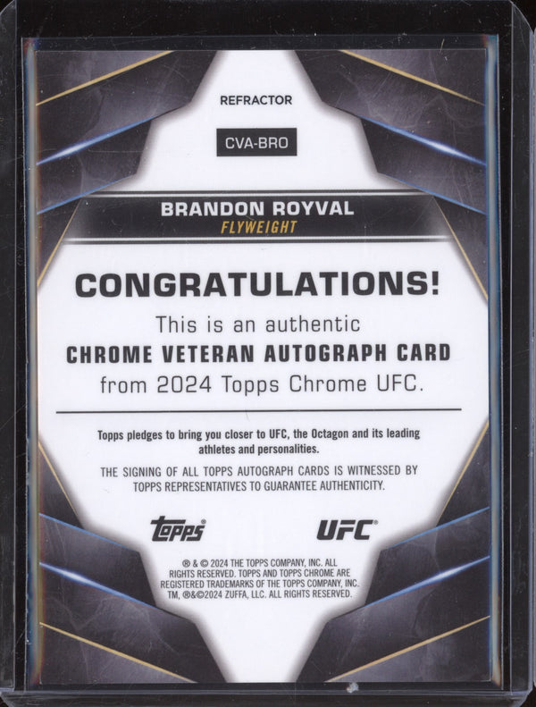 Brandon Royval 2024 Topps Chrome UFC CVA-BRO Refractor Veteran Auto 139/150