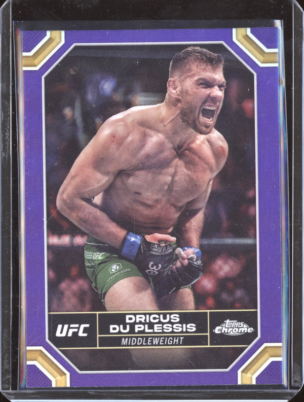 Dricus Du Plessis 2024 Topps Chrome UFC 62 Purple Refractor