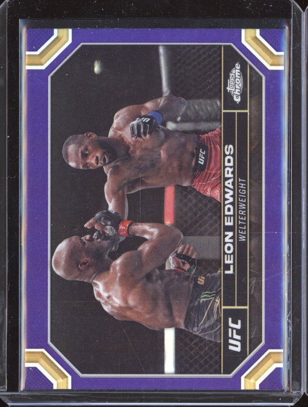 Leon Edwards 2024 Topps Chrome UFC 115 Purple Refractor