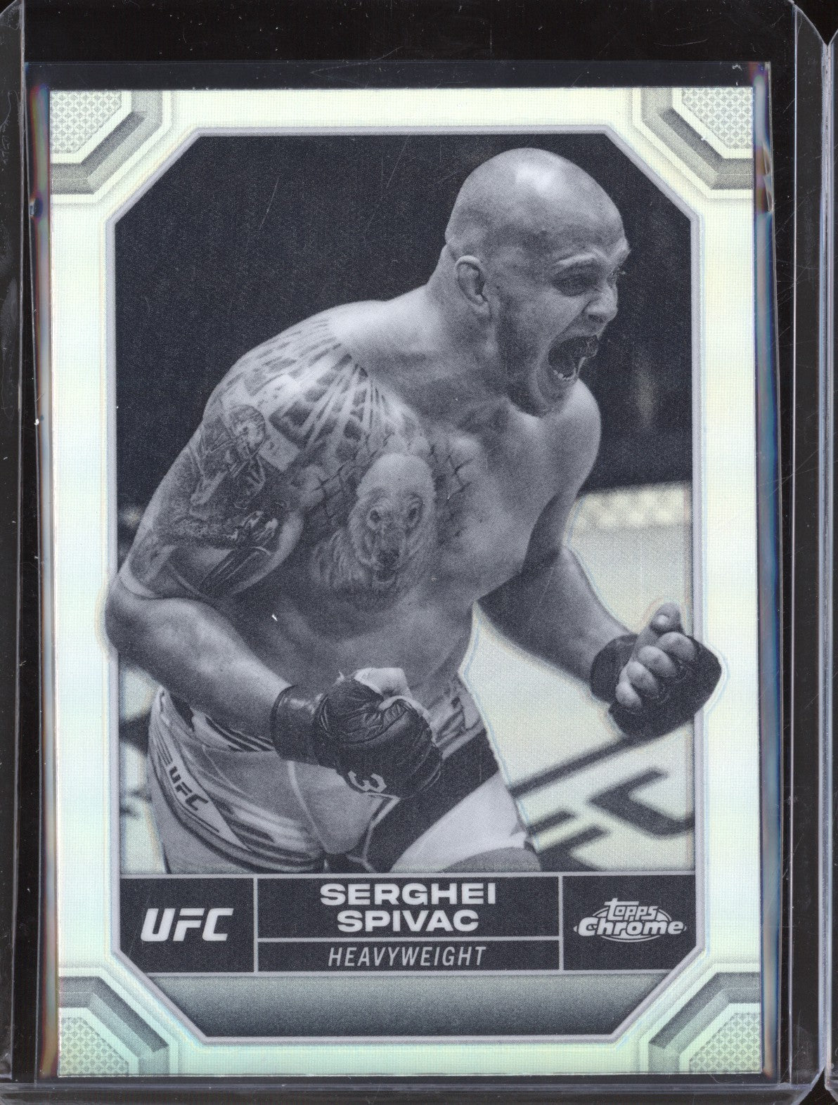 Serghei Spivac 2024 Topps Chrome UFC 176 Negative Refractor