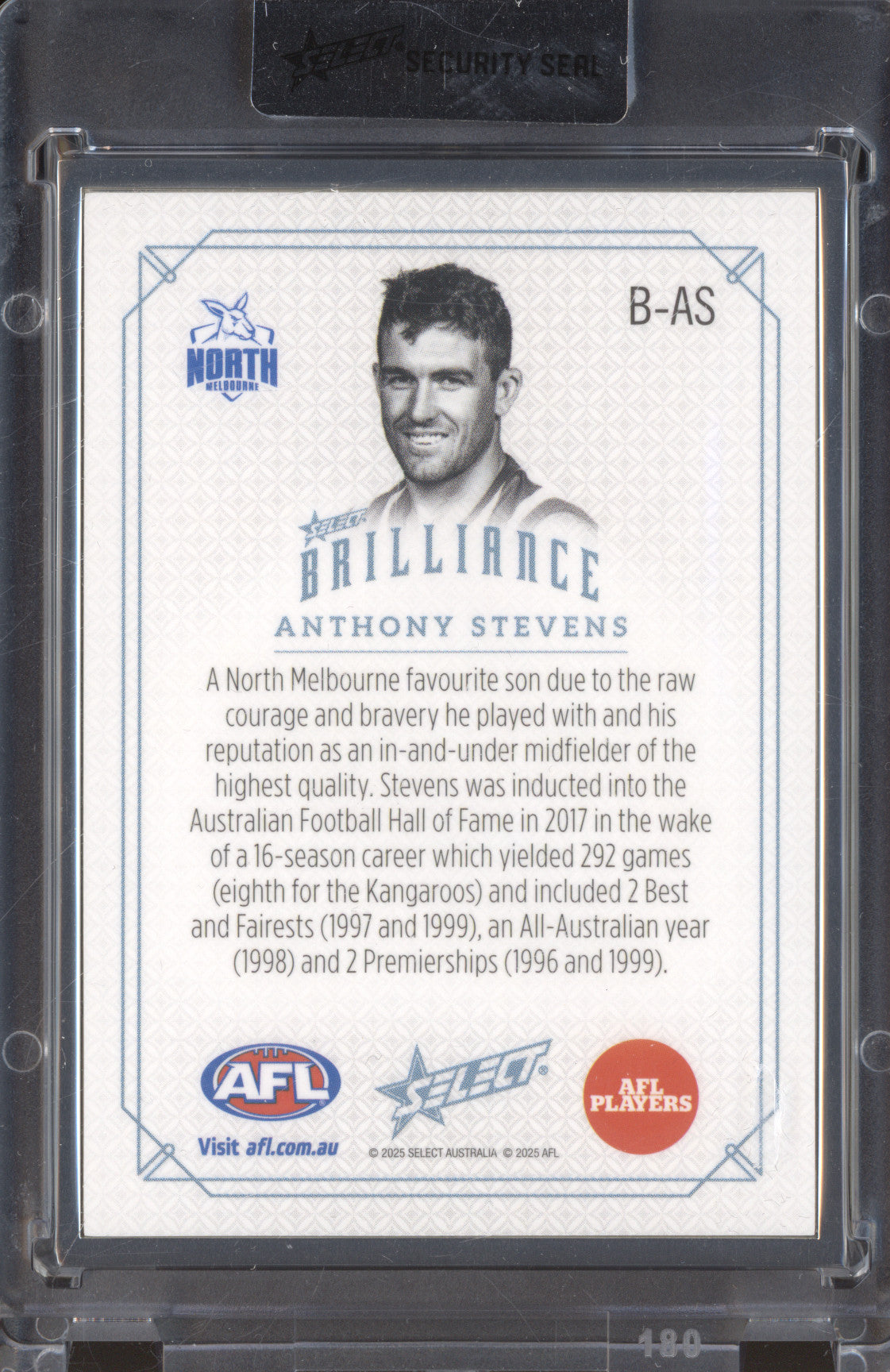Anthony Stevens 2025 Select Brilliance Signatures B-AS Silver Brilliance 08/50