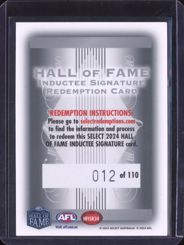 Peter Matera 2024 Select Legacy Ultimate Hall of Fame Inductee Signature 12/110