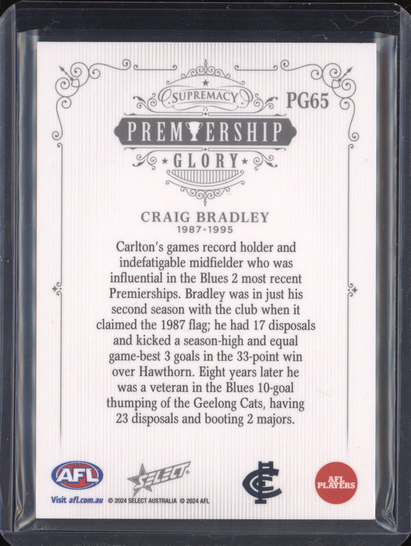 Craig Bradley 2024 Select Supremacy PG65 Premiership Glory 13/40