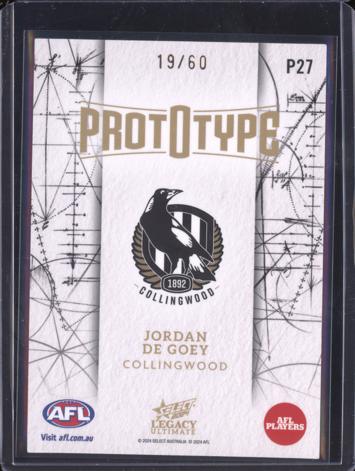 Jordan De Goey 2024 Select Legacy Ultimate P27 Prototype 19/60