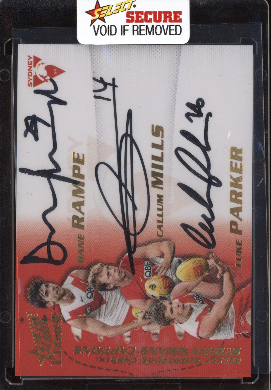 Rampe Mills Parker 2023 Select Legacy AFL Sydney Swans Captain Signature 48/60