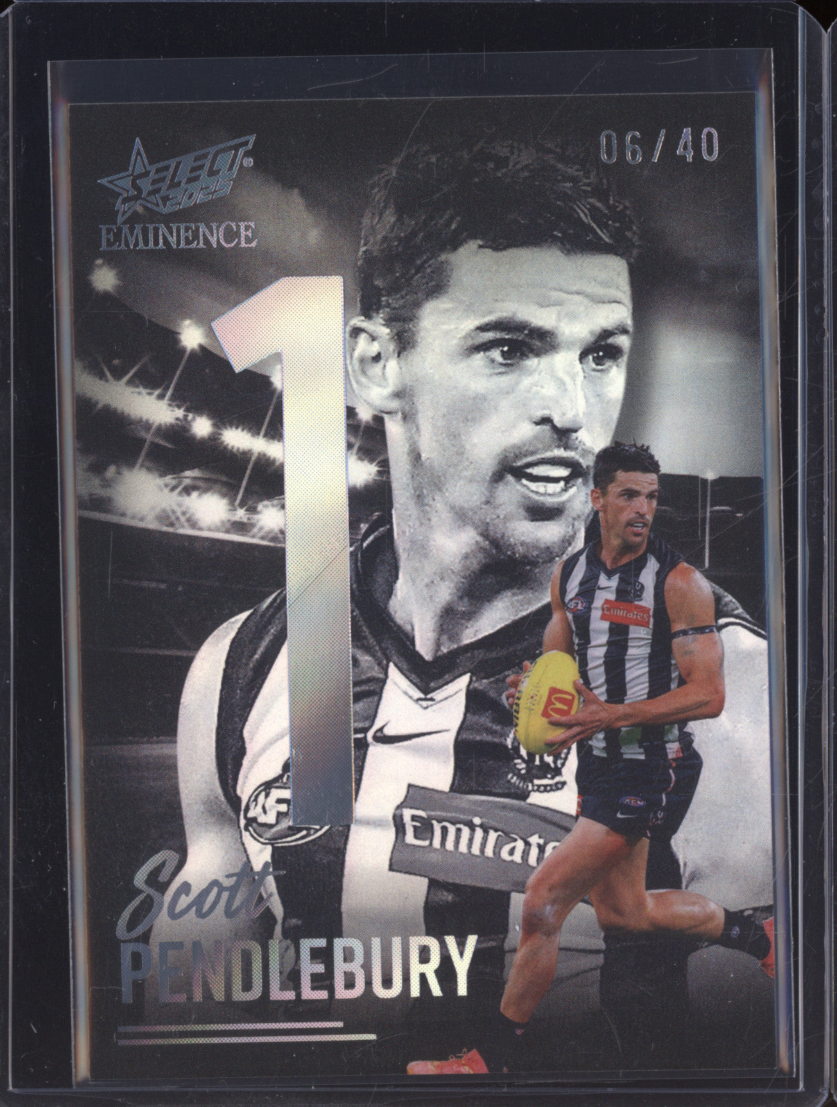 2025 AFL Select Eminence Nameplate Platinum NB63 Scott Pendlebury Collingwood 06