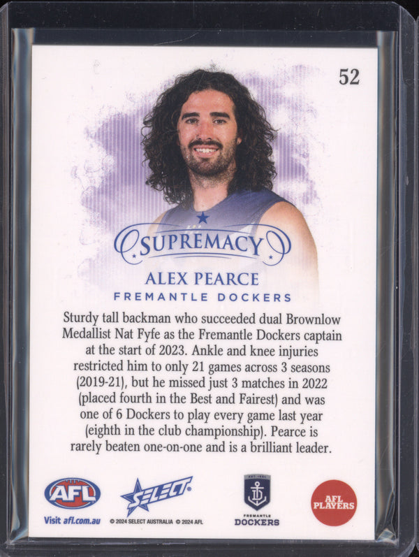 Alex Pearce 2024 Select Supremacy 52 Blue Portraits 47/65