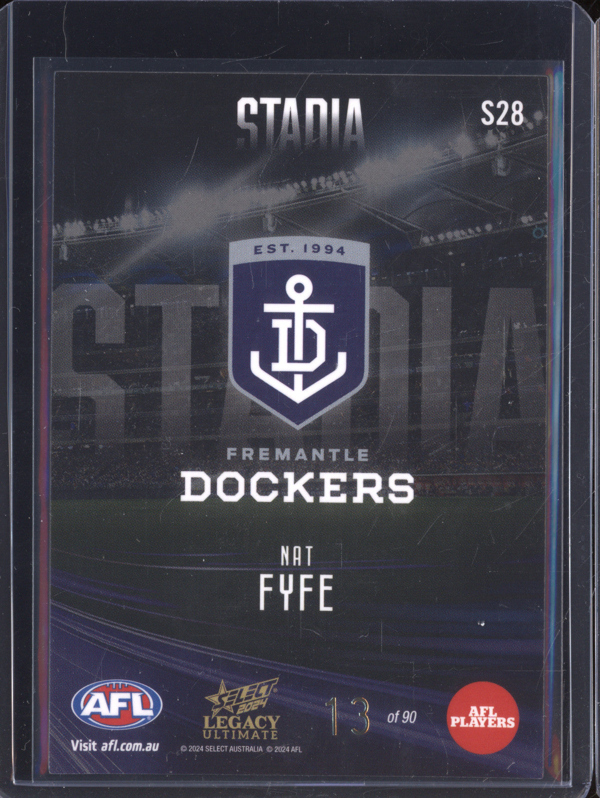 Nat Fyfe 2024 Select Legacy Ultimate S28 Stadia 13/90