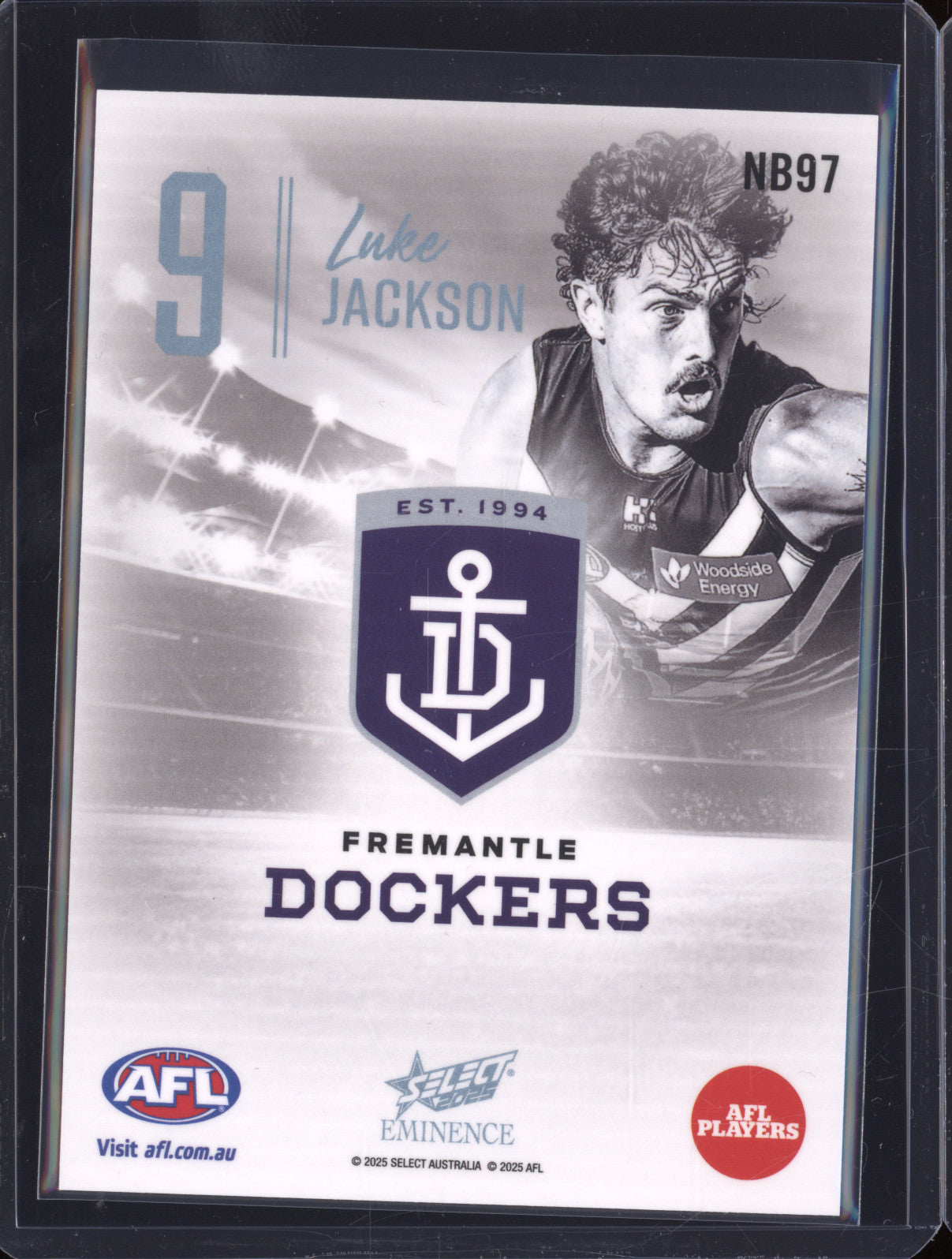 2025 AFL Select Eminence Nameplate Platinum NB97 Luke Jackson Fremantle Low 08