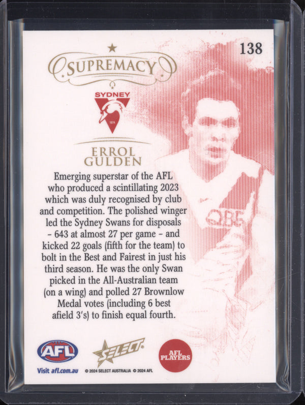 Errol Gulden 2024 Select Supremacy 138 Gold 64/95