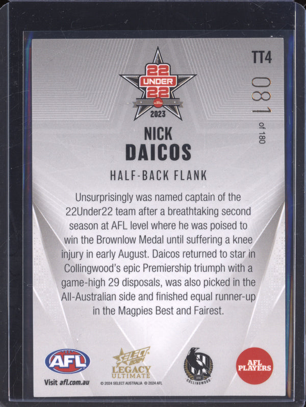 Nick Daicos 2024 Select Legacy Ultimate TT4 22 Under 22 81/180