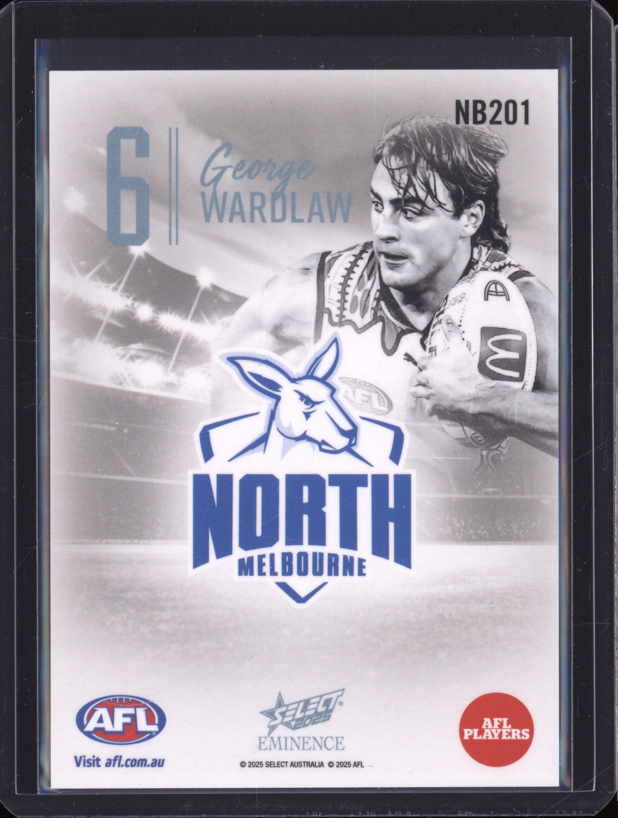 2025 AFL Select Eminence Nameplate Platinum NB201 George Wardlaw North Melbourne