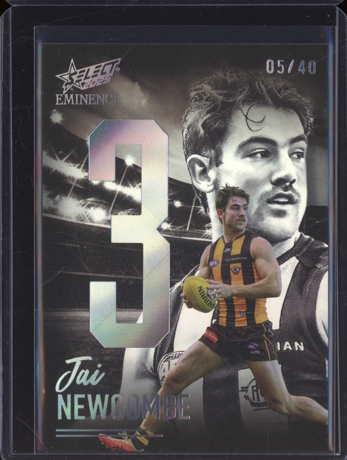 2025 AFL Select Eminence Nameplate Platinum NB157 Jai Newcombe Hawthorn LOW 05
