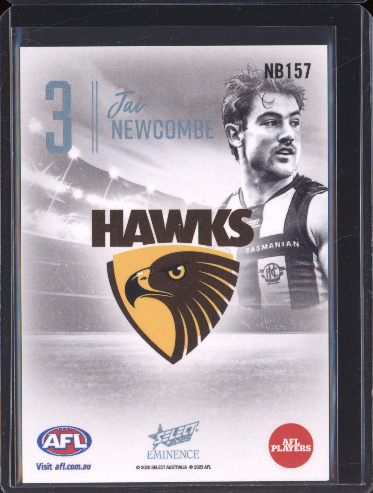 2025 AFL Select Eminence Nameplate Platinum NB157 Jai Newcombe Hawthorn LOW 05