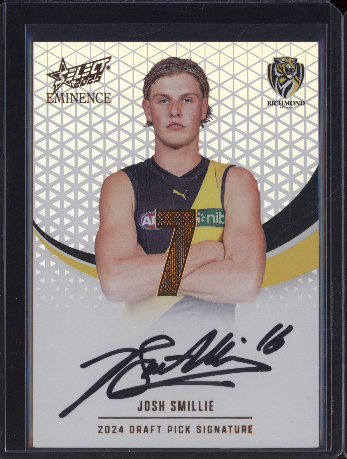 2025 AFL Select Eminence Draft Signature Copper DPSC7 Josh Smillie Richmond