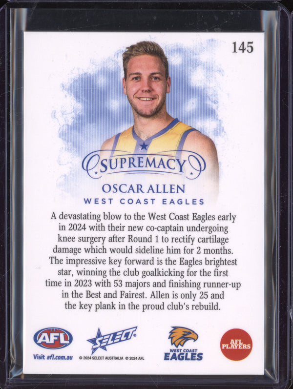 Oscar Allen 2024 Select Supremacy 145 Blue 63/65