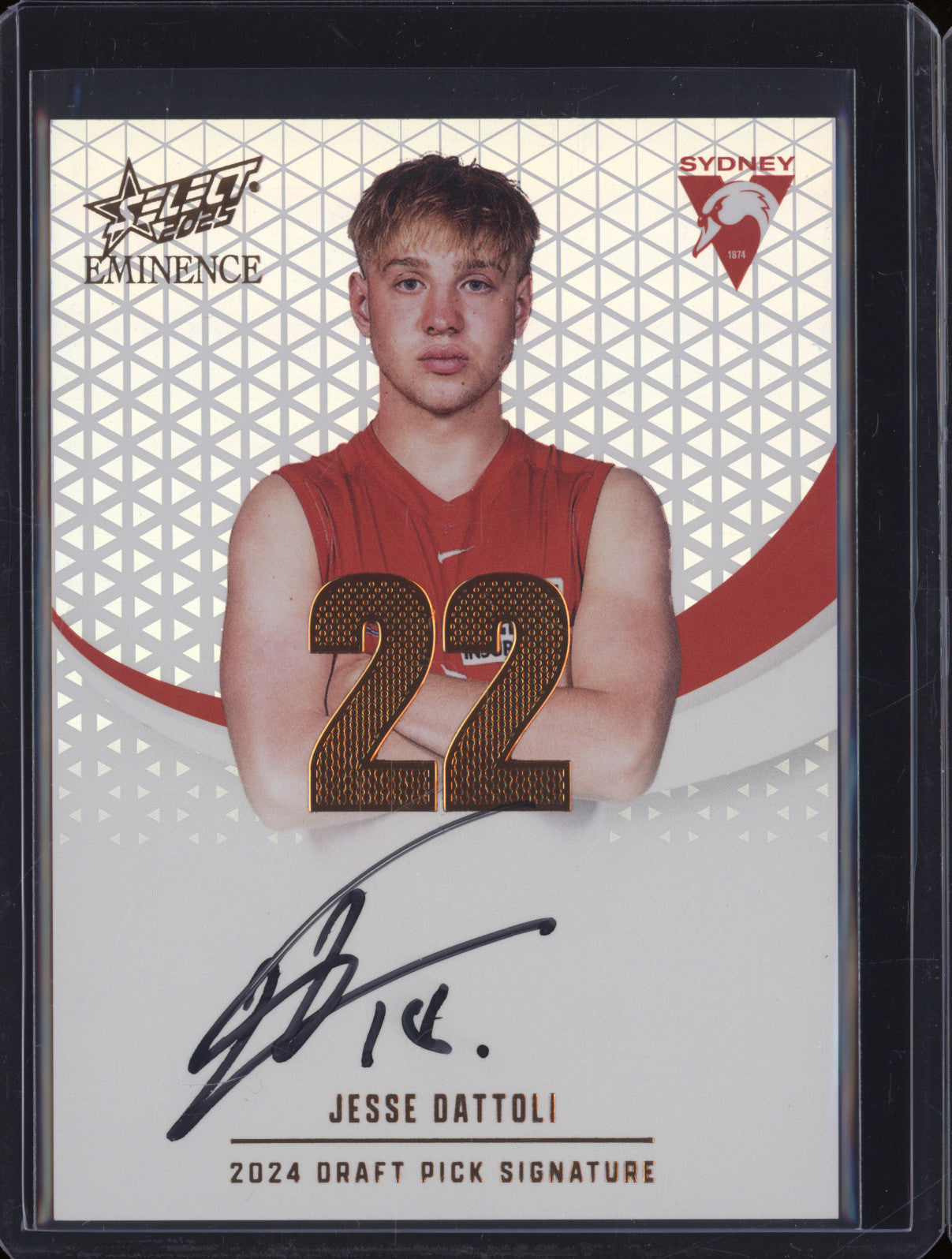 2025 AFL Select Eminence Draft Signature Copper DPSC22 Jesse Dattoli Sydney