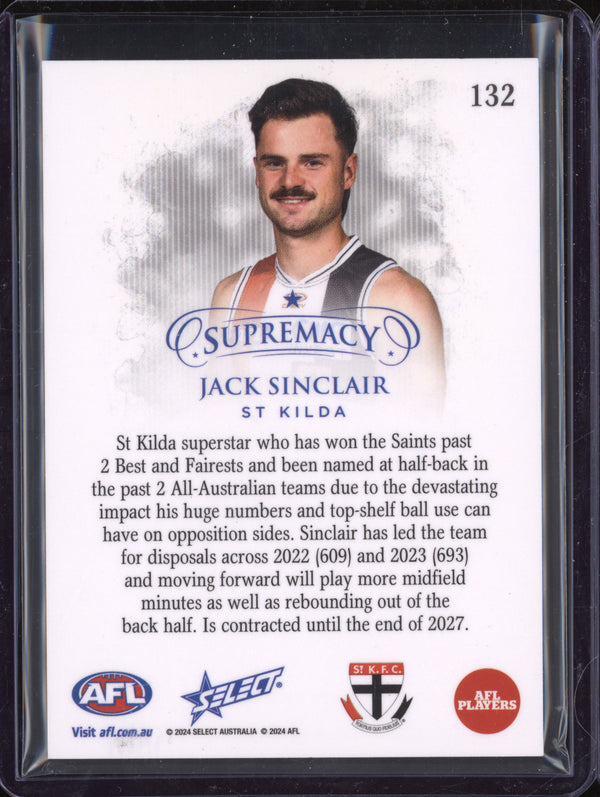 Jack Sinclair 2024 Select Supremacy 132 Blue Low 09/65