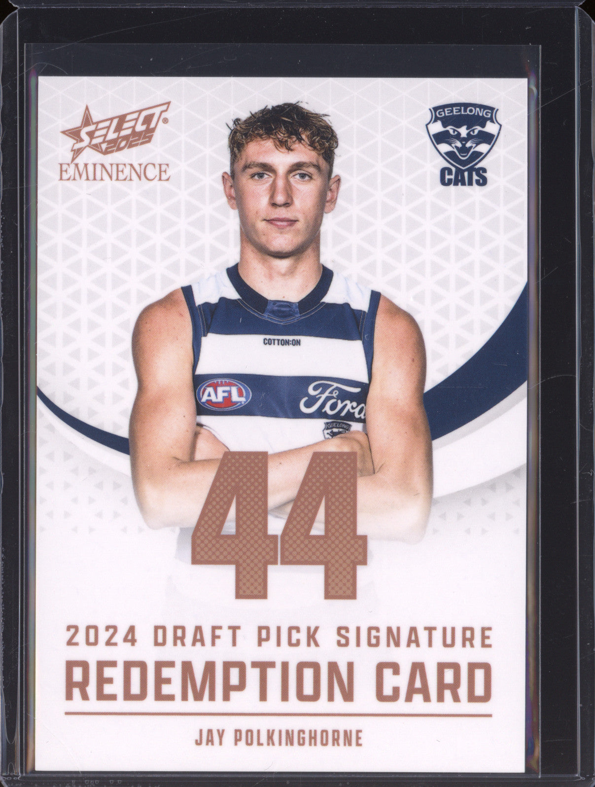 2025 AFL Select Eminence Draft Signature Copper DPSC44 Jay Polkinghorne Geelong