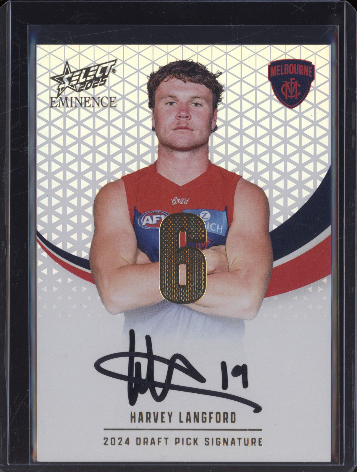 2025 AFL Select Eminence Draft Signature Gold DPSG6 Harvey Langford Melbourne