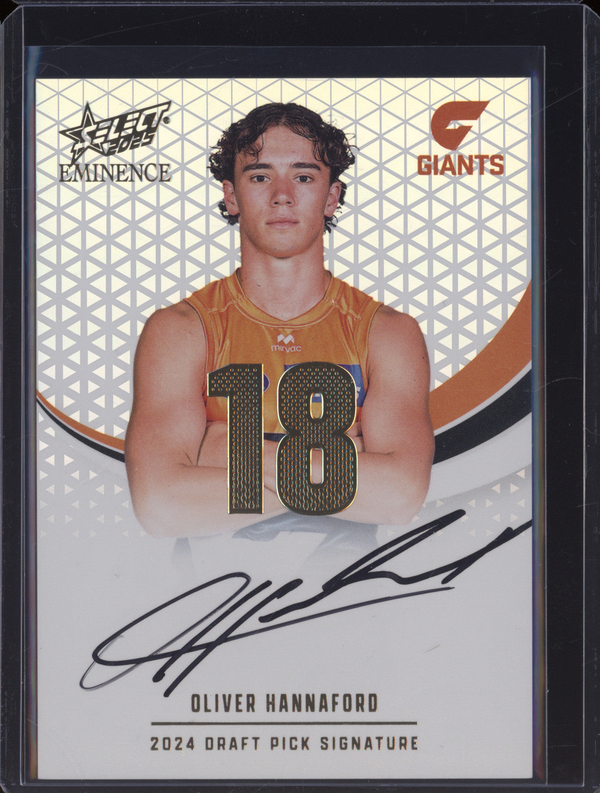 2025 AFL Select Eminence Draft Signature Gold DPSG18 Oliver Hannaford GWS