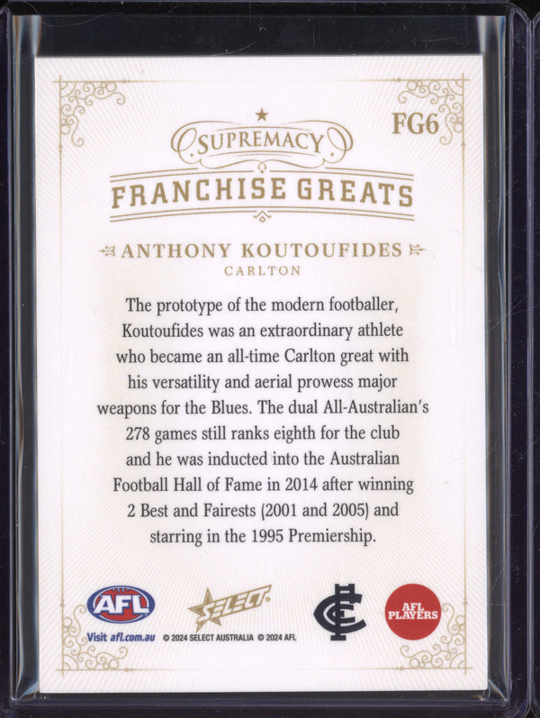 Anthony Koutoufides 2024 Select Supremacy FG6 Franchise Greats 67/70