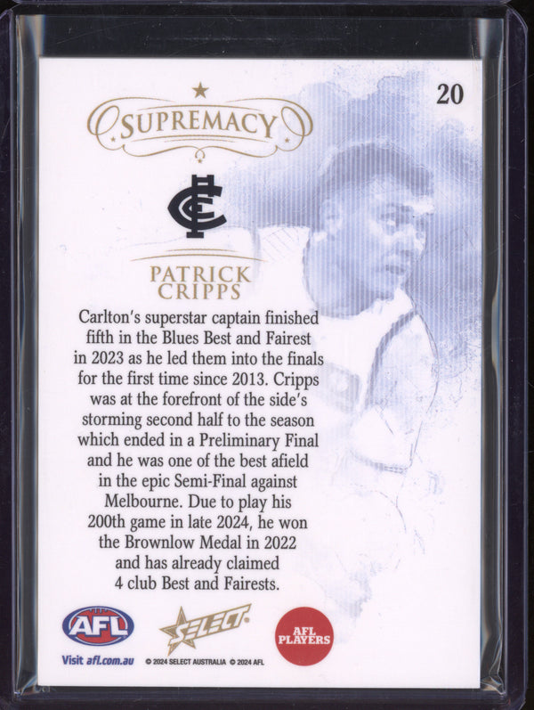 Patrick Cripps 2024 Select Supremacy 20 91/95