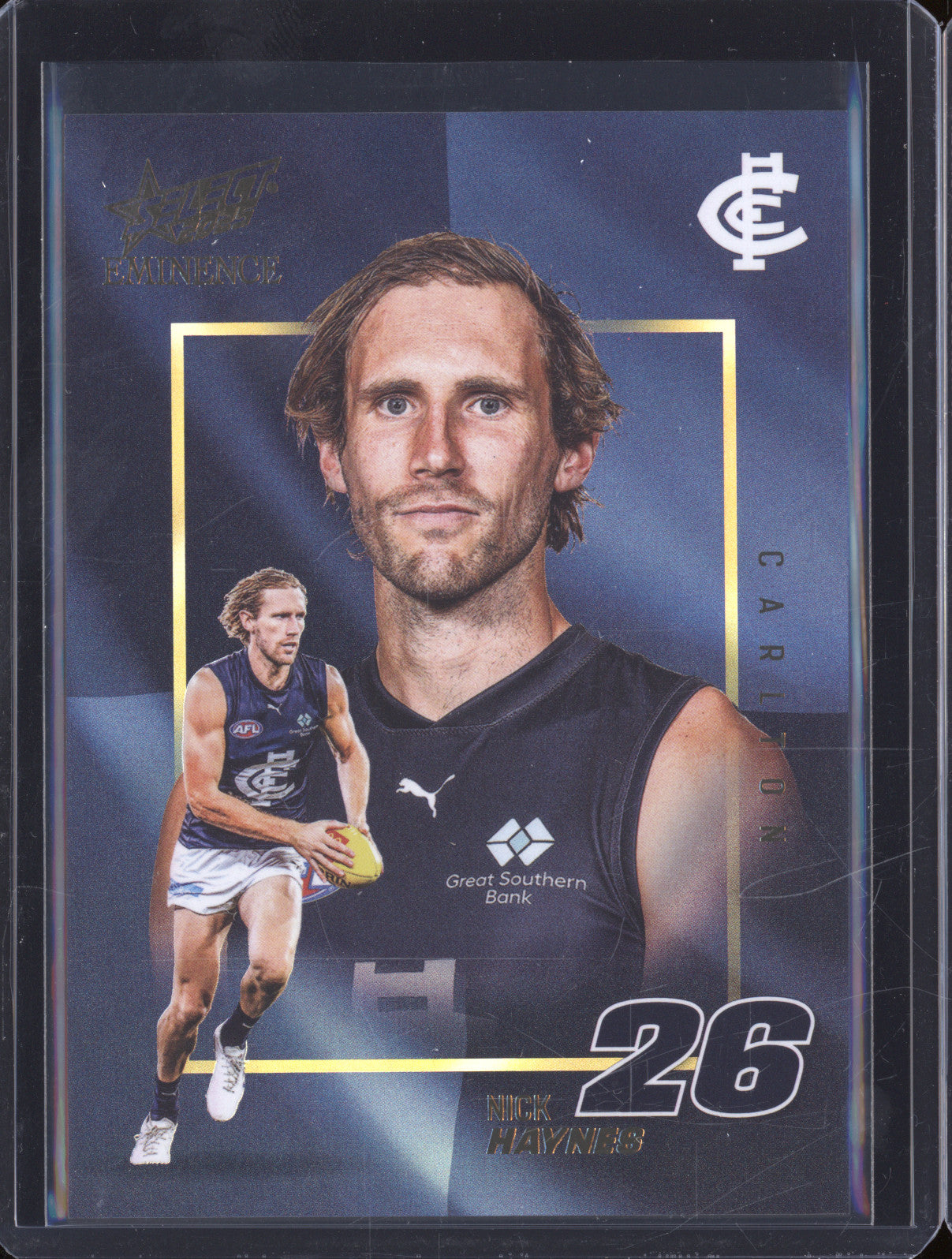 2025 AFL Select Eminence Colours C28 Nick Haynes 026/190 Carlton Jumper Number