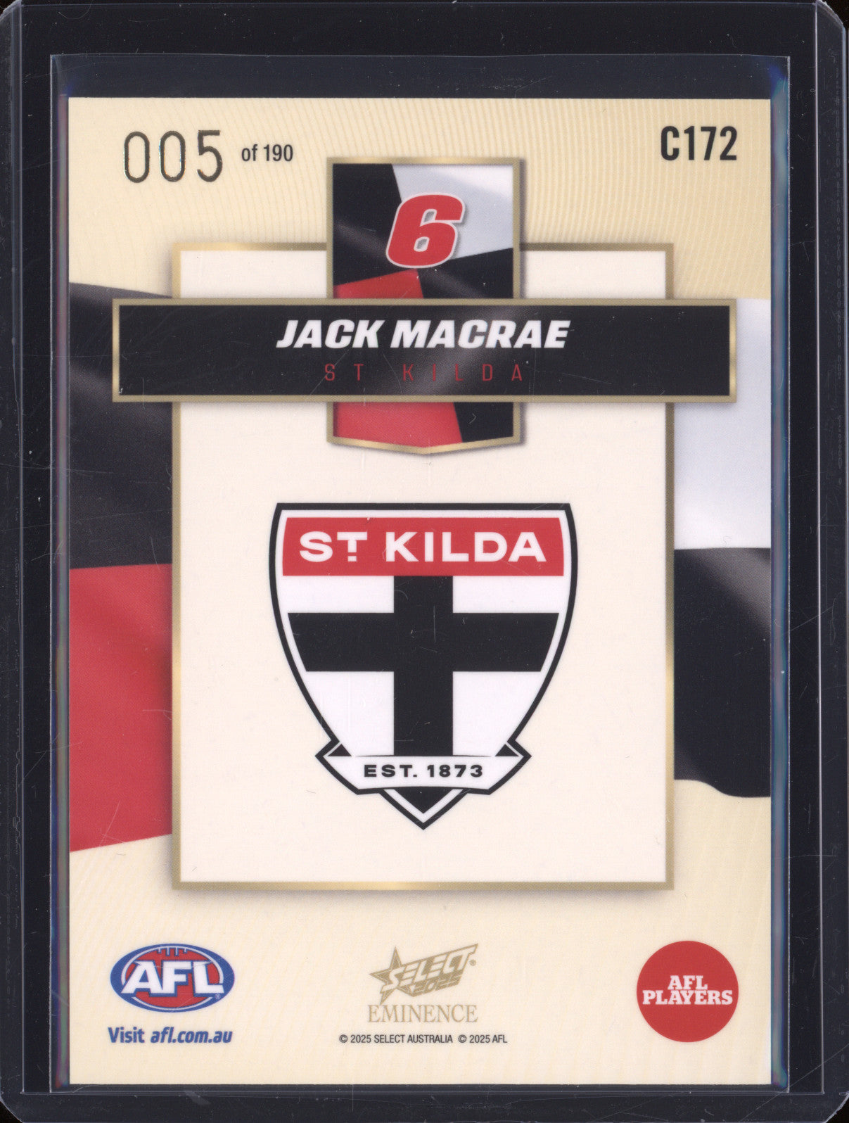 2025 AFL Select Eminence Colours C172 Jack Macrae St Kilda LOW 005