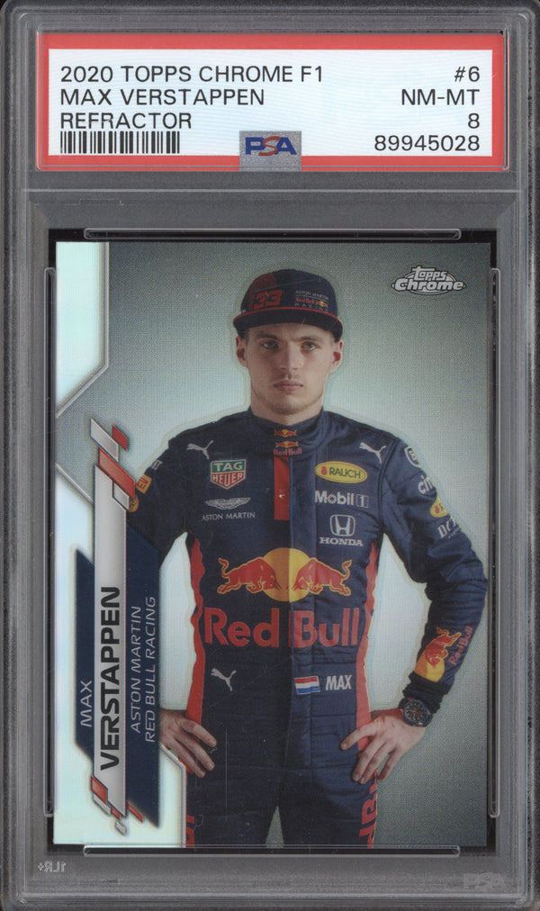 Max Verstappen 2020 Topps Chrome Formula 1 6 Refractor PSA 8 ASR