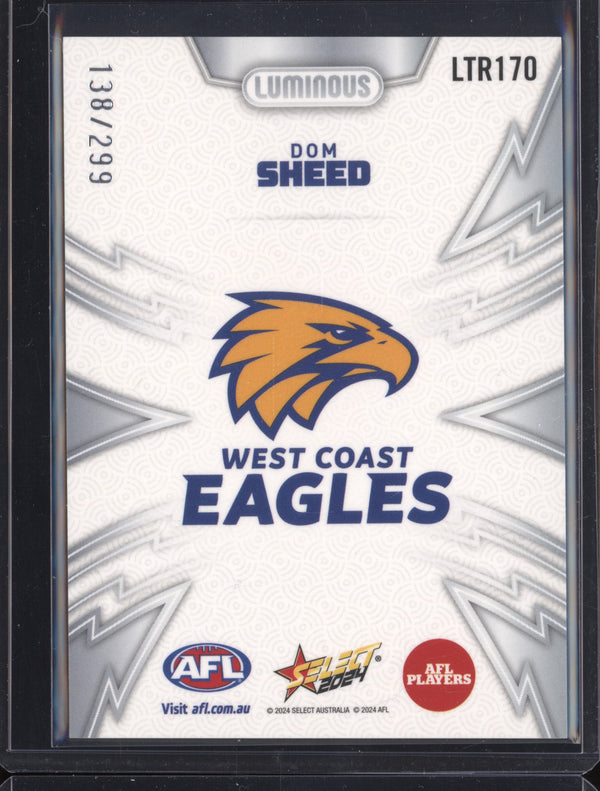 Dom Sheed 2024 Select Footy Stars LTR170 Luminous Thunderbolt Refractor 138/299